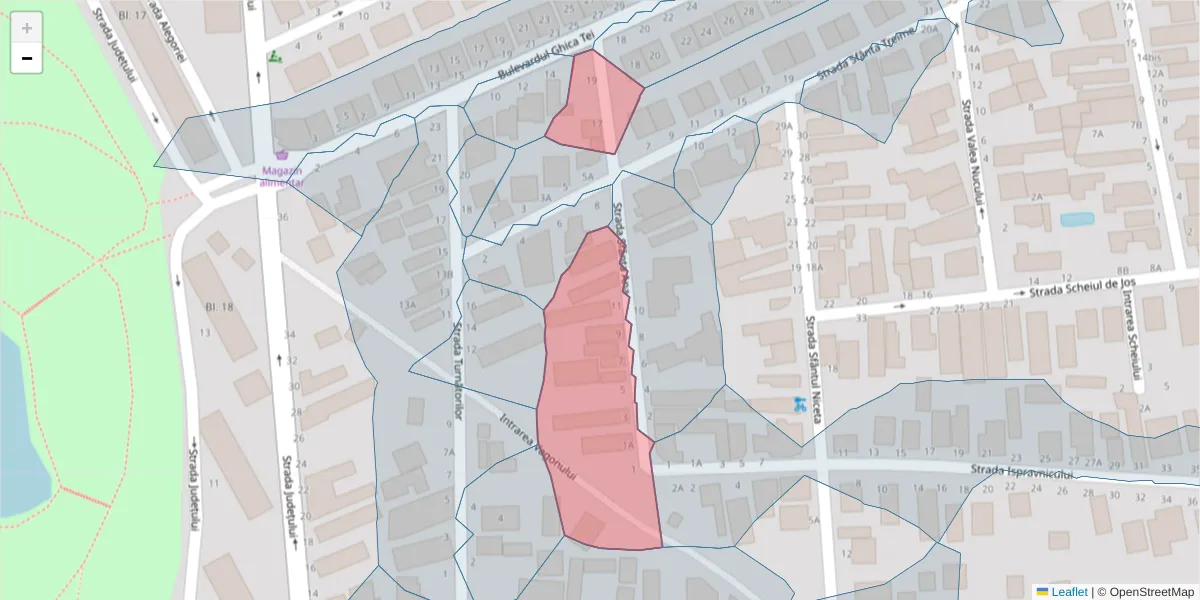 Hartă a codului poștal  și a codurilor poștale învecinate
