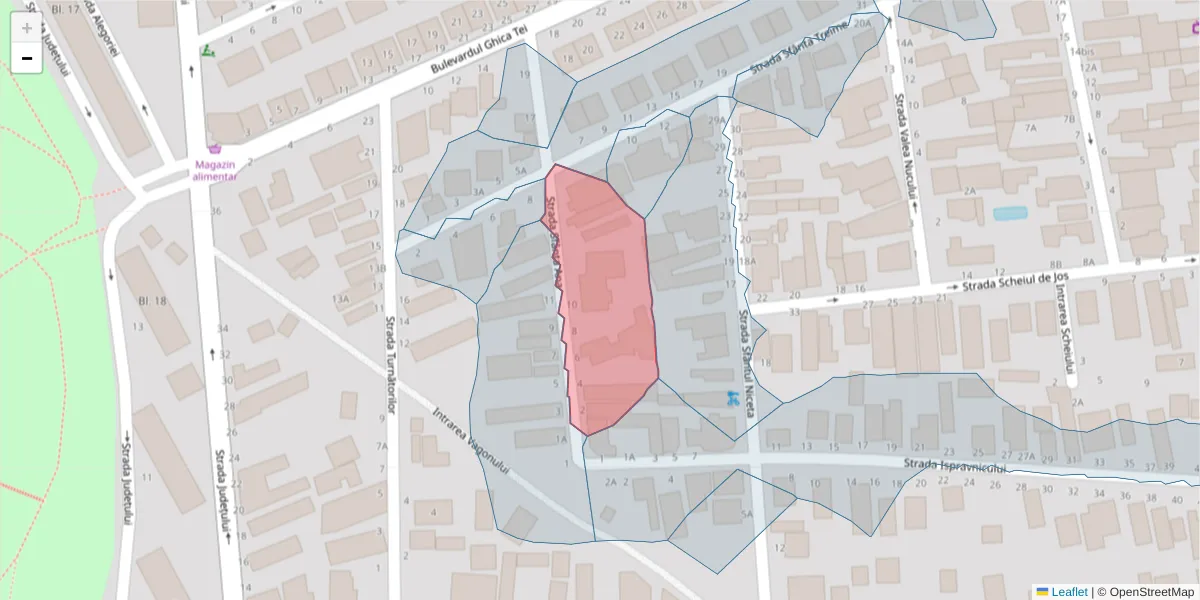 Hartă a codului poștal  și a codurilor poștale învecinate