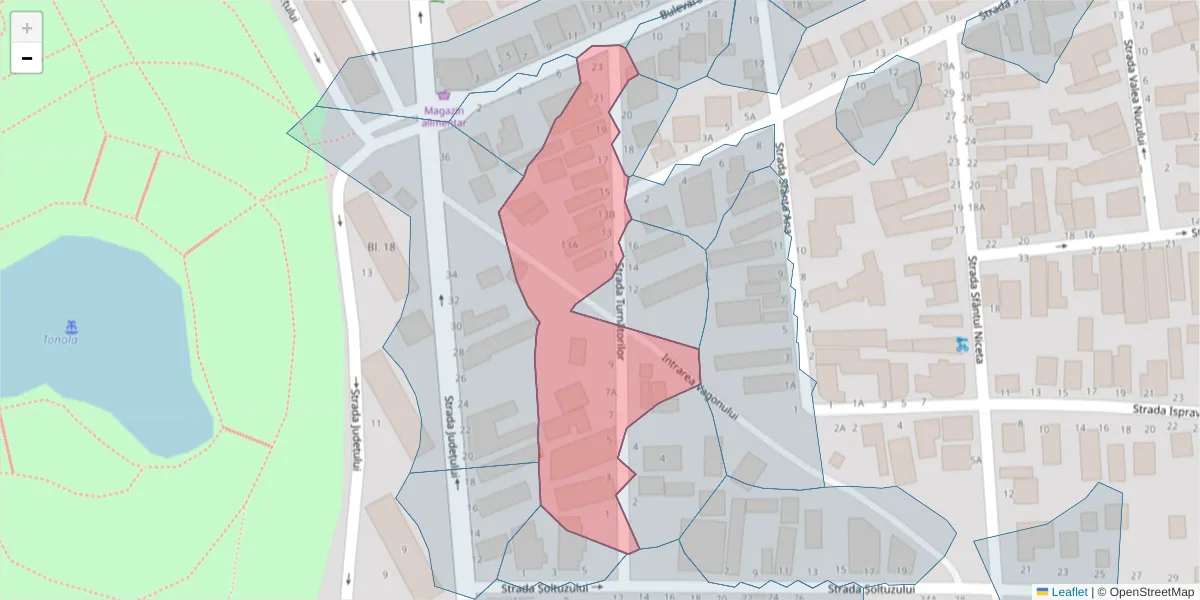 Hartă a codului poștal  și a codurilor poștale învecinate