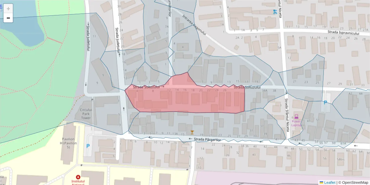Hartă a codului poștal  și a codurilor poștale învecinate