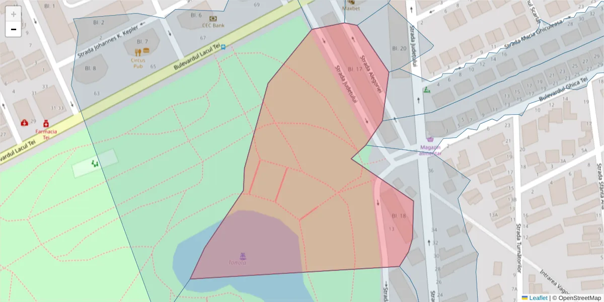 Hartă a codului poștal  și a codurilor poștale învecinate