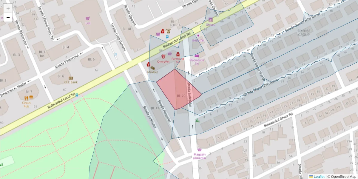 Hartă a codului poștal  și a codurilor poștale învecinate