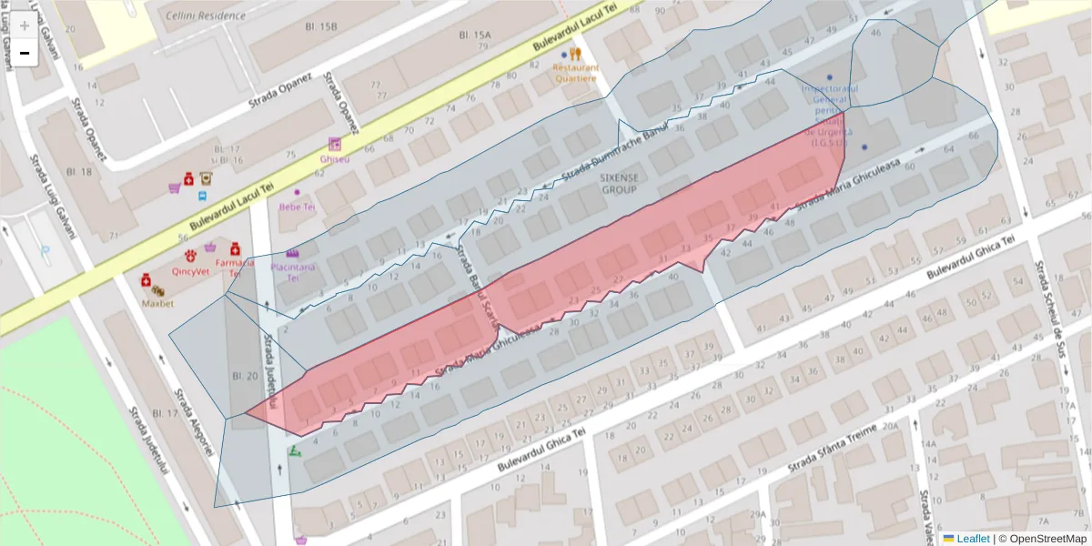 Hartă a codului poștal  și a codurilor poștale învecinate