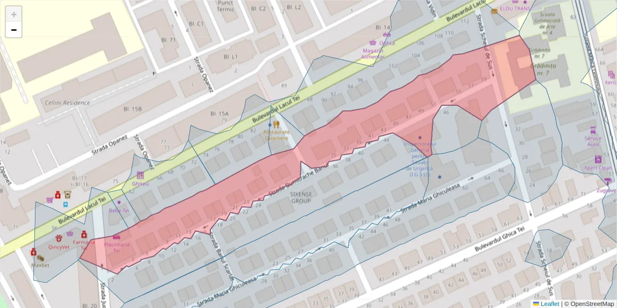 Hartă a codului poștal  și a codurilor poștale învecinate