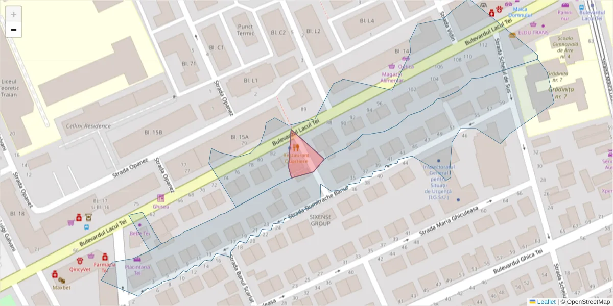 Hartă a codului poștal  și a codurilor poștale învecinate