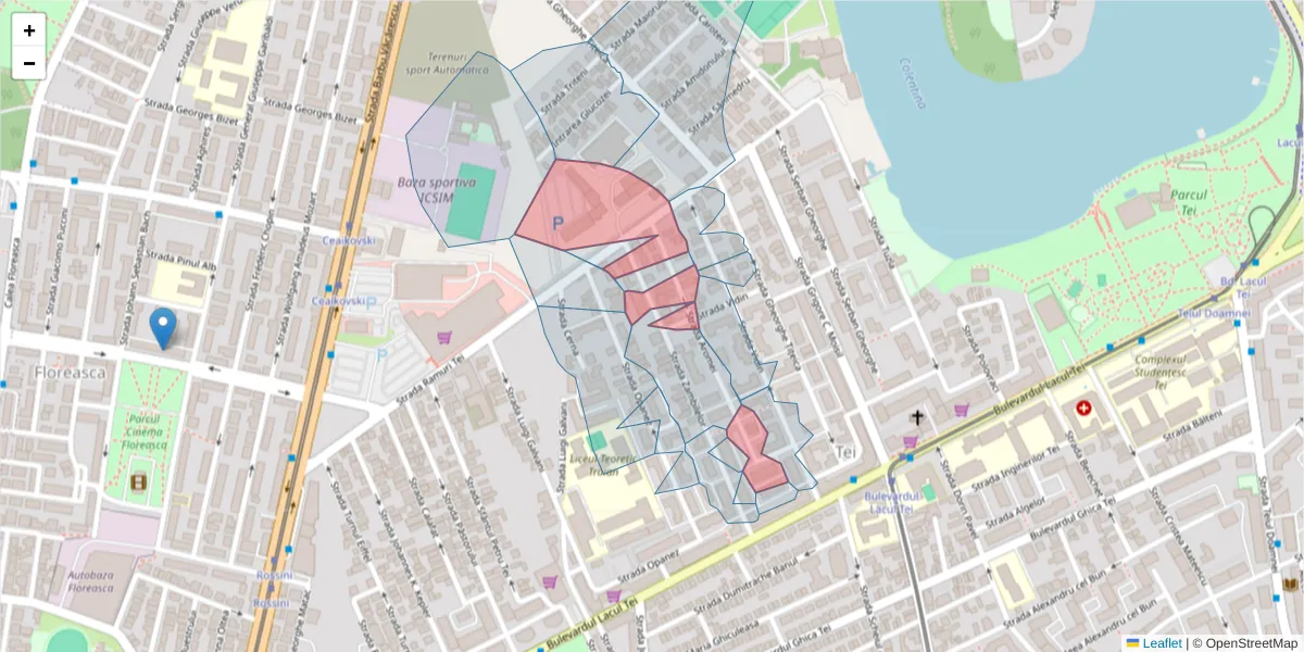 Hartă a codului poștal  și a codurilor poștale învecinate