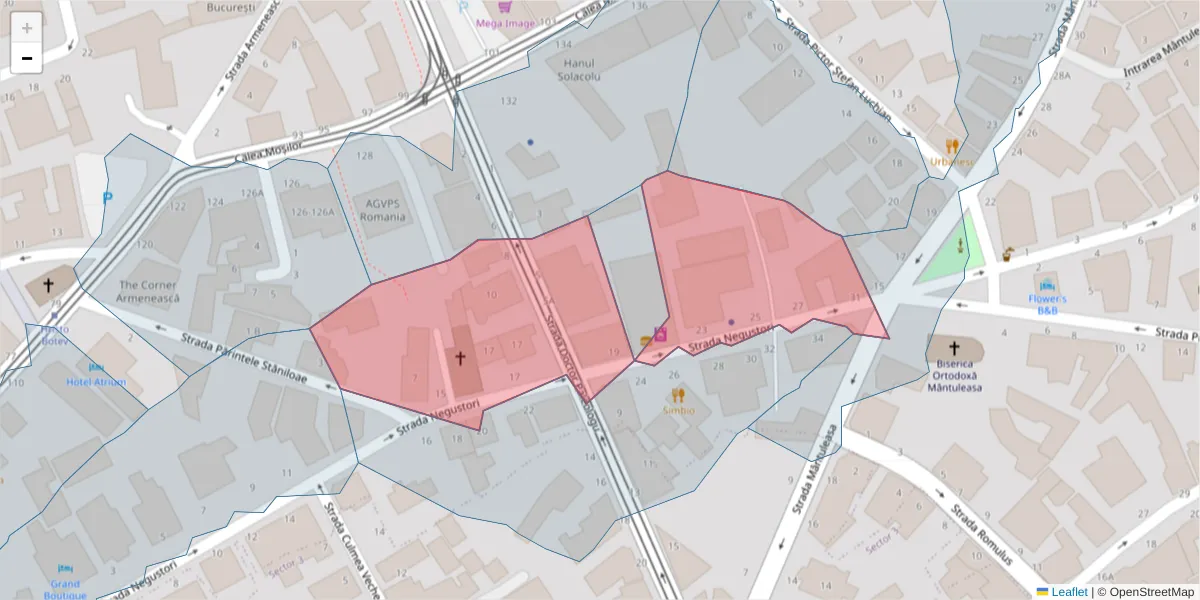 Hartă a codului poștal  și a codurilor poștale învecinate