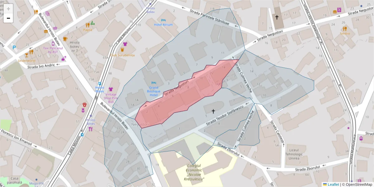 Hartă a codului poștal  și a codurilor poștale învecinate