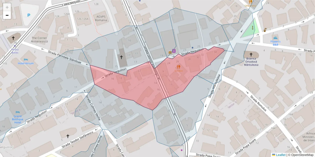 Hartă a codului poștal  și a codurilor poștale învecinate