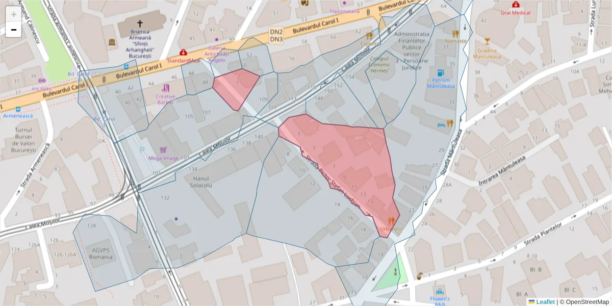 Hartă a codului poștal  și a codurilor poștale învecinate