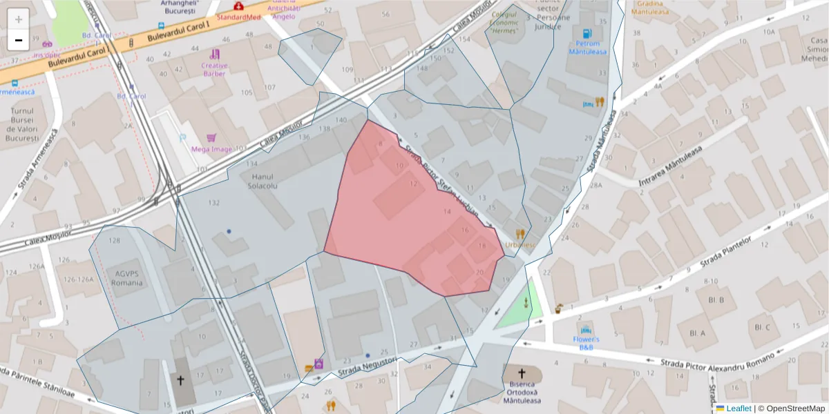 Hartă a codului poștal  și a codurilor poștale învecinate