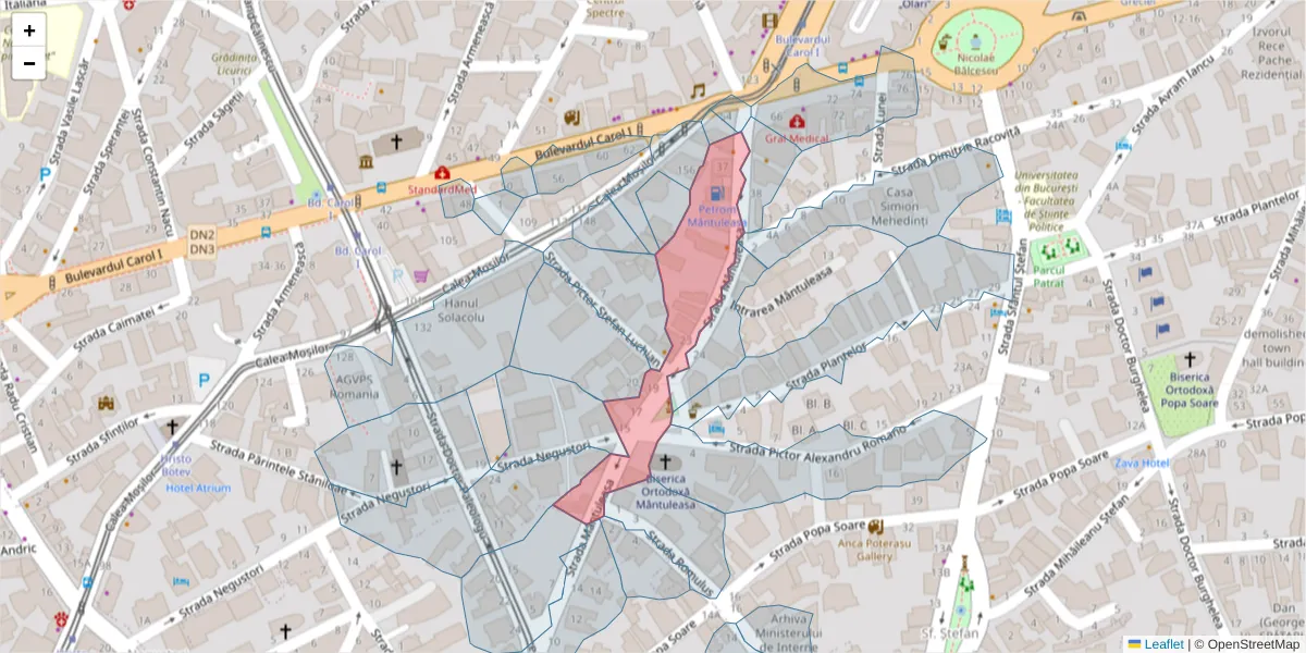 Hartă a codului poștal  și a codurilor poștale învecinate