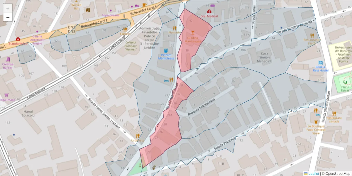Hartă a codului poștal  și a codurilor poștale învecinate