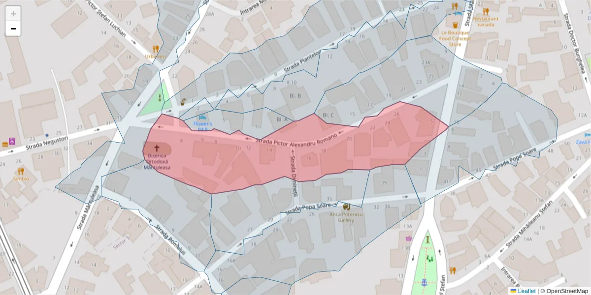 Hartă a codului poștal  și a codurilor poștale învecinate