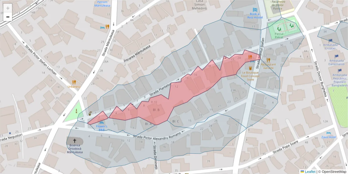 Hartă a codului poștal  și a codurilor poștale învecinate