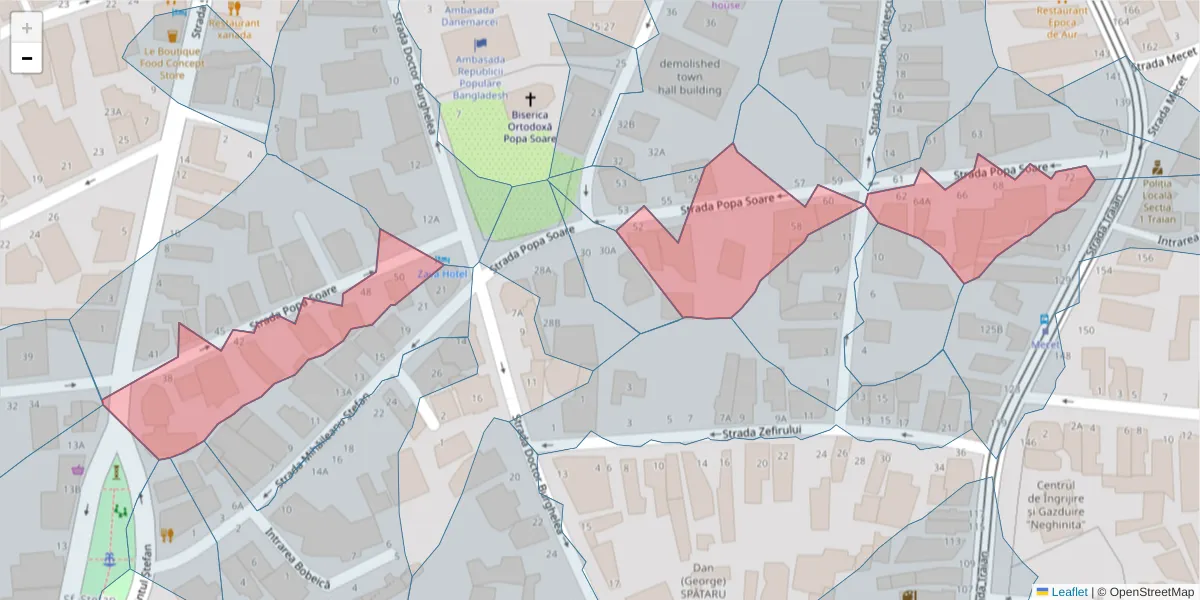 Hartă a codului poștal  și a codurilor poștale învecinate