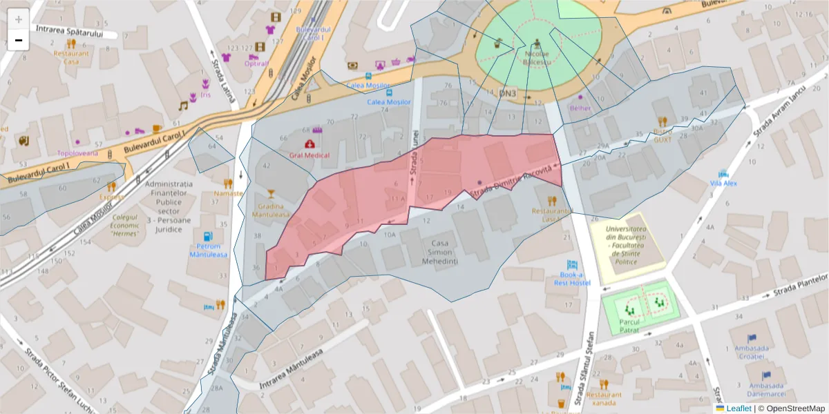 Hartă a codului poștal  și a codurilor poștale învecinate