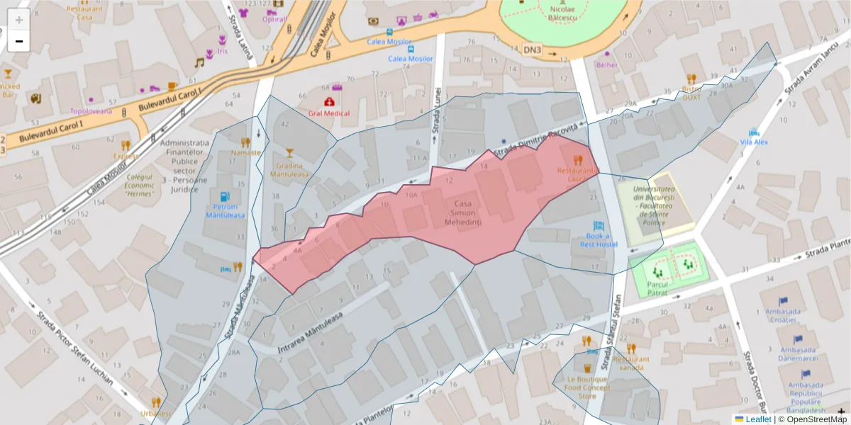 Hartă a codului poștal  și a codurilor poștale învecinate