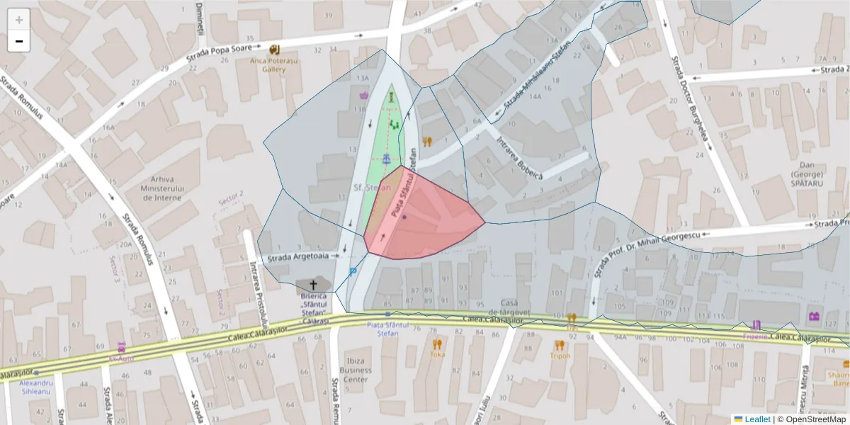 Hartă a codului poștal  și a codurilor poștale învecinate