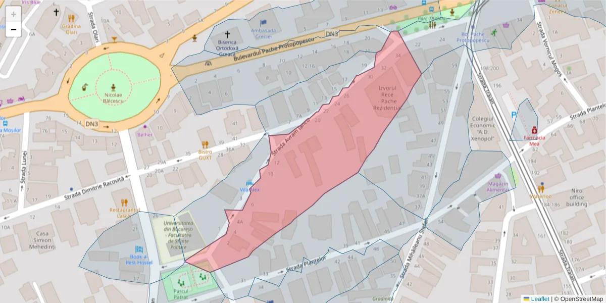 Hartă a codului poștal  și a codurilor poștale învecinate