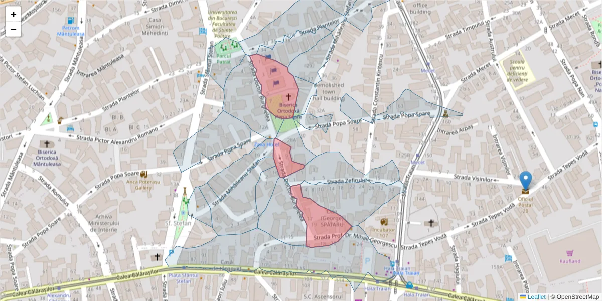 Hartă a codului poștal  și a codurilor poștale învecinate