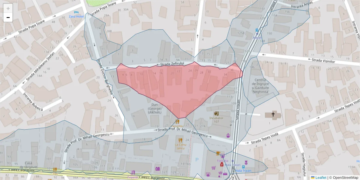 Hartă a codului poștal  și a codurilor poștale învecinate