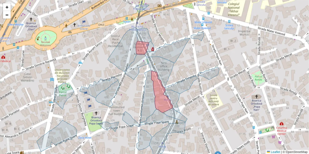 Hartă a codului poștal  și a codurilor poștale învecinate