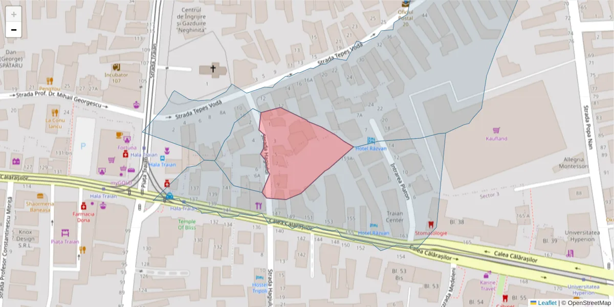 Hartă a codului poștal  și a codurilor poștale învecinate