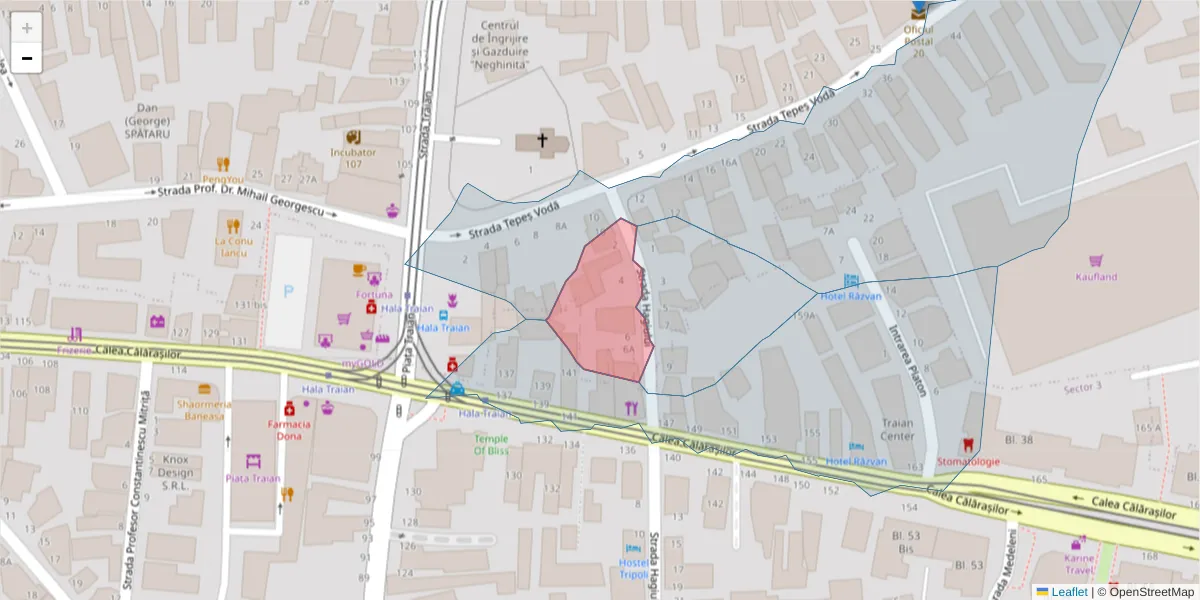 Hartă a codului poștal  și a codurilor poștale învecinate