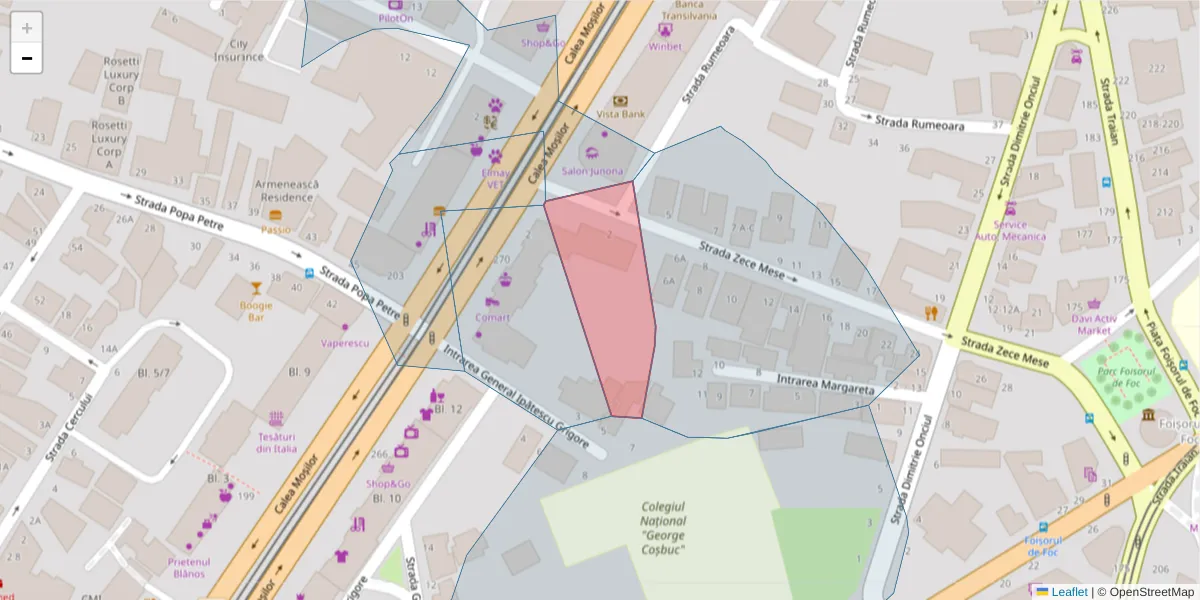 Hartă a codului poștal  și a codurilor poștale învecinate