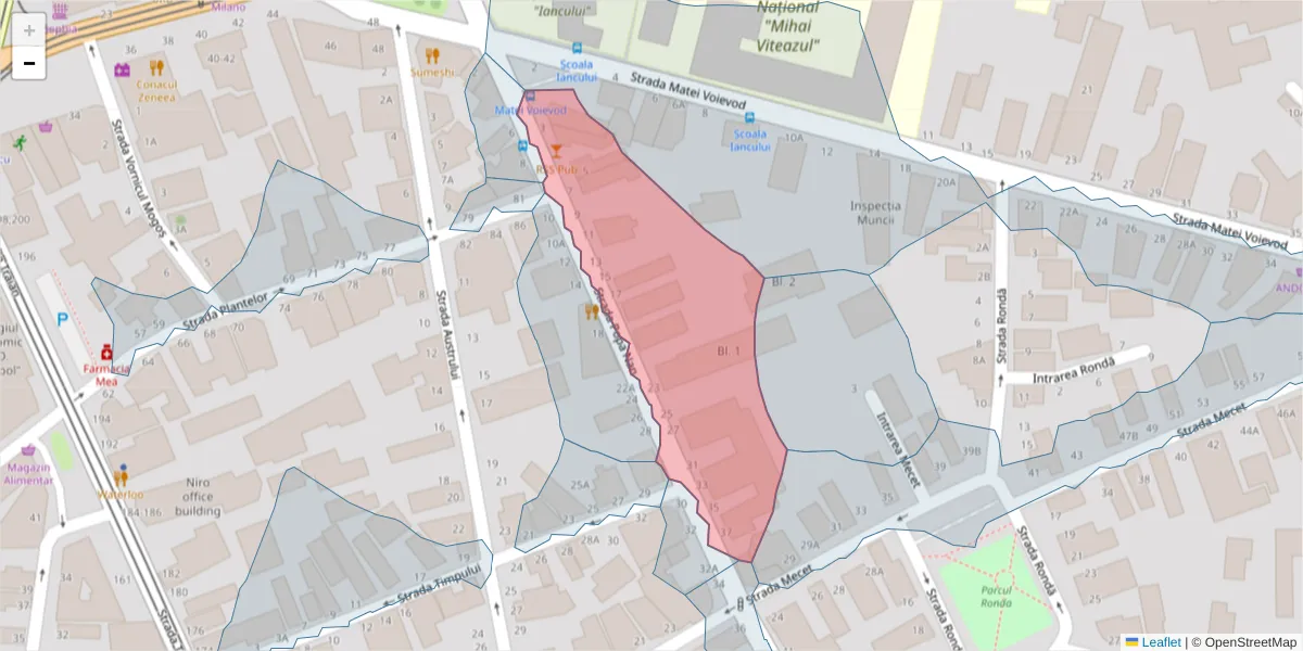 Hartă a codului poștal  și a codurilor poștale învecinate