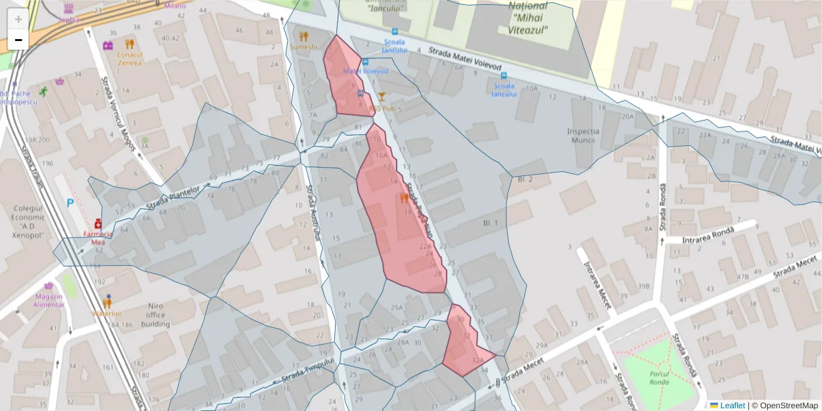 Hartă a codului poștal  și a codurilor poștale învecinate