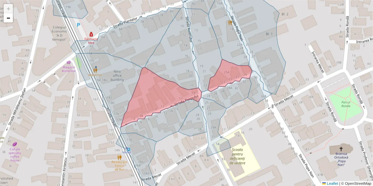 Hartă a codului poștal  și a codurilor poștale învecinate