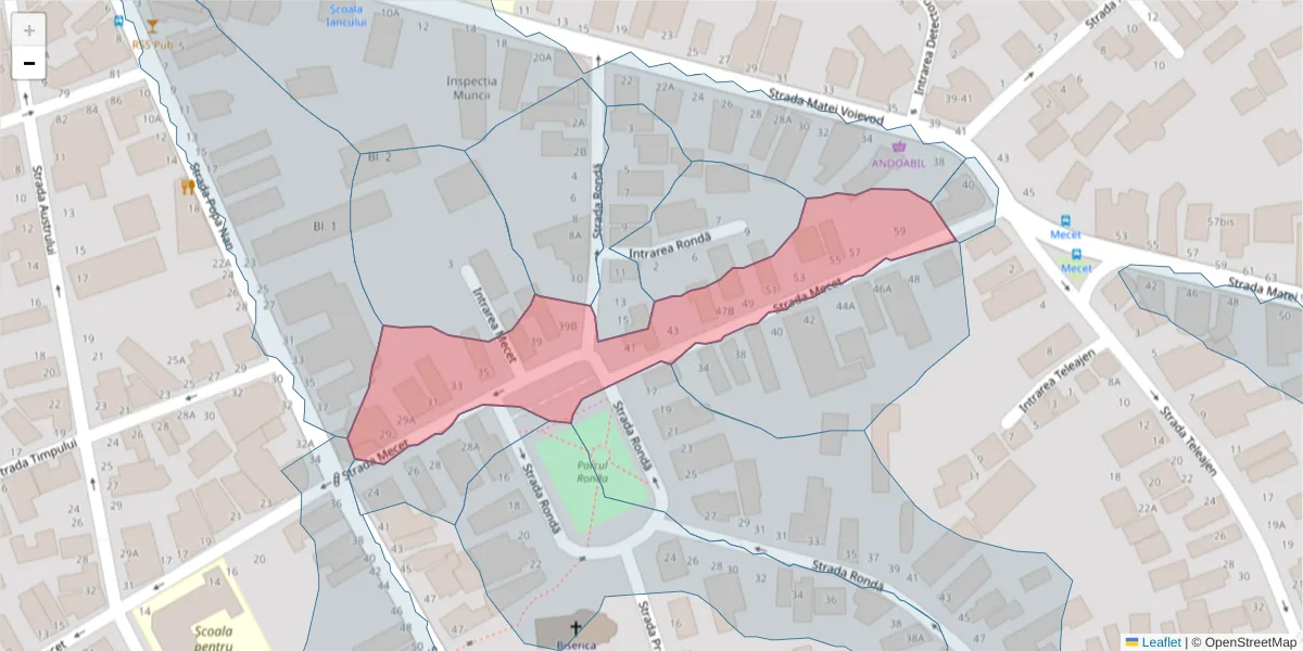 Hartă a codului poștal  și a codurilor poștale învecinate