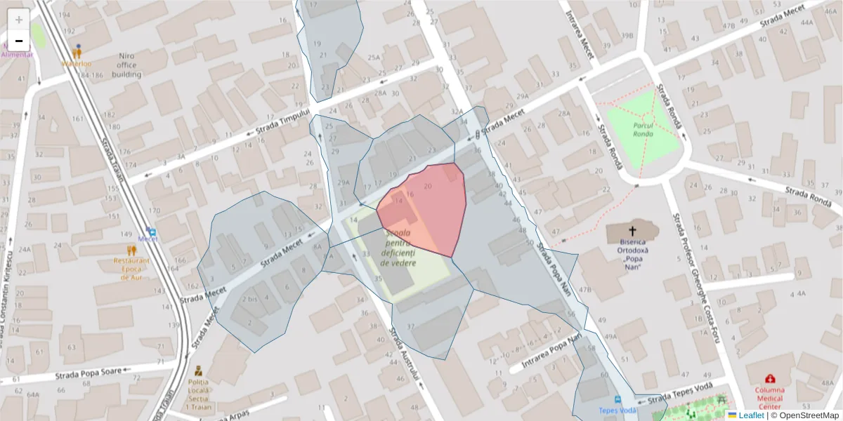 Hartă a codului poștal  și a codurilor poștale învecinate