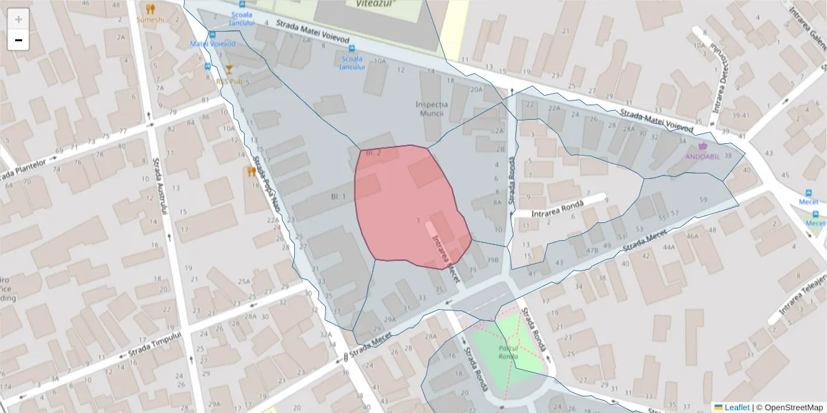 Hartă a codului poștal  și a codurilor poștale învecinate