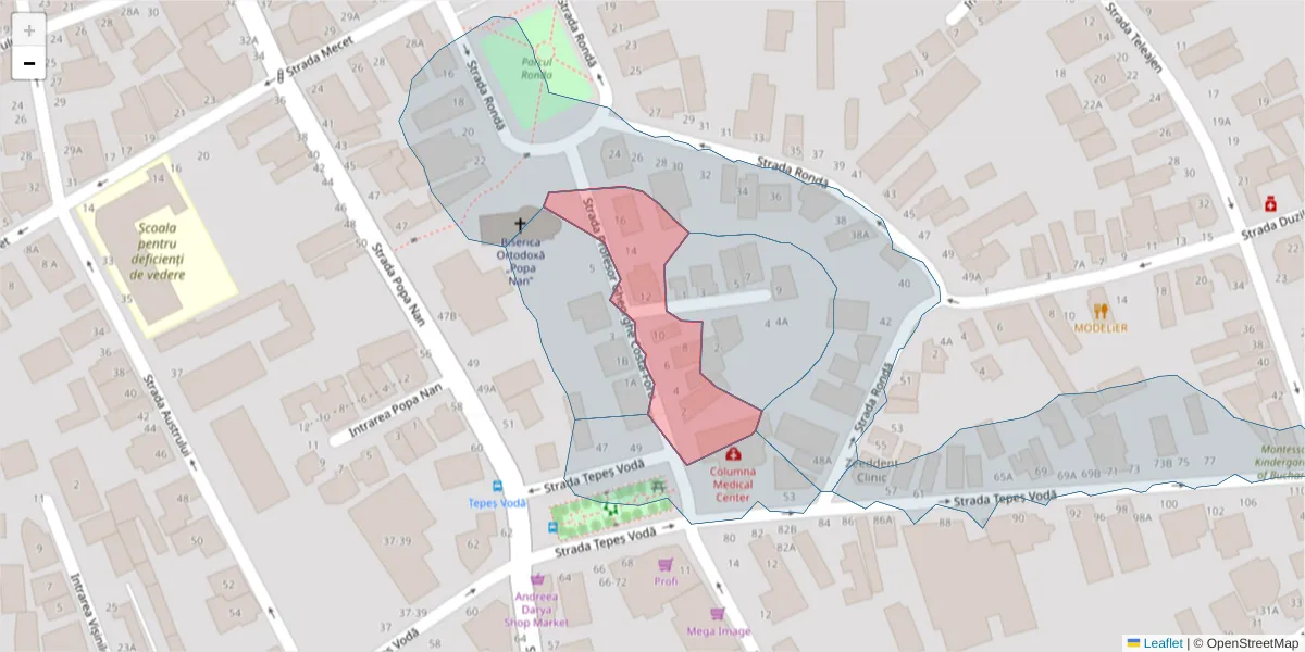 Hartă a codului poștal  și a codurilor poștale învecinate