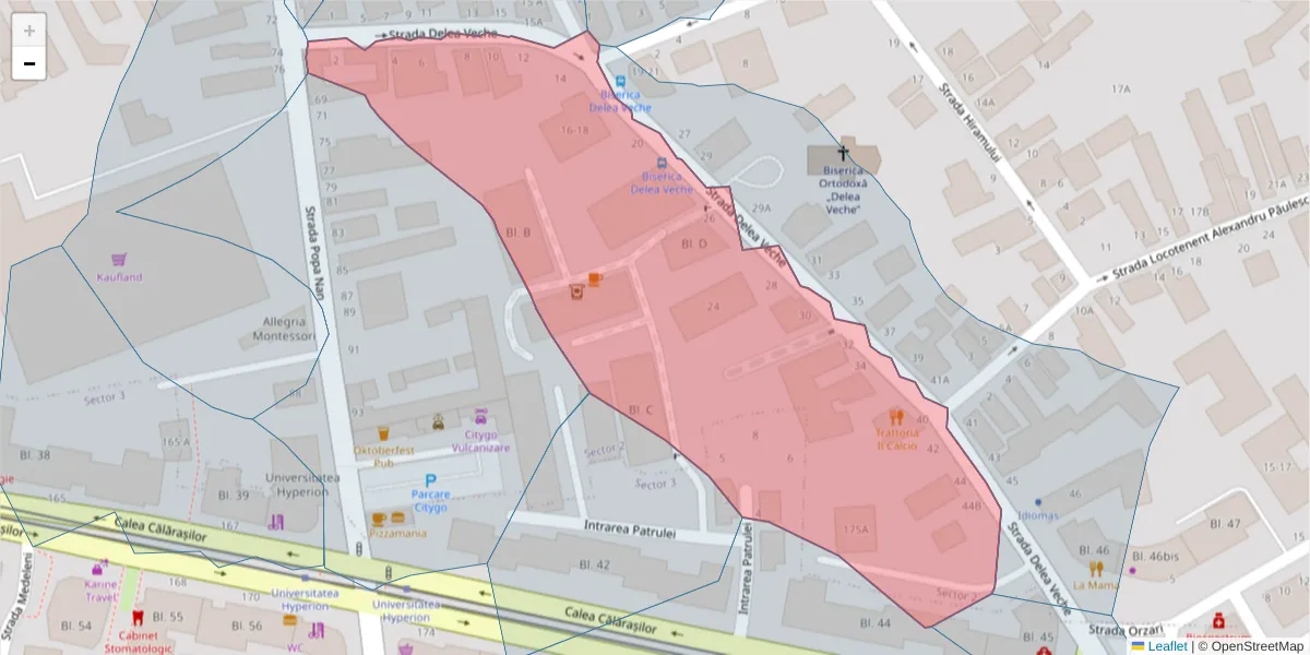 Hartă a codului poștal  și a codurilor poștale învecinate