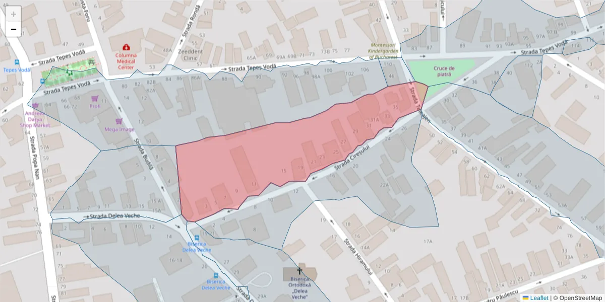 Hartă a codului poștal  și a codurilor poștale învecinate