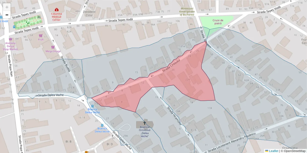 Hartă a codului poștal  și a codurilor poștale învecinate