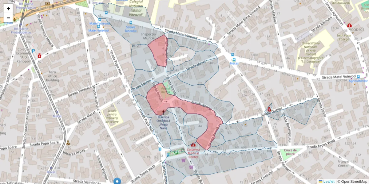 Hartă a codului poștal  și a codurilor poștale învecinate