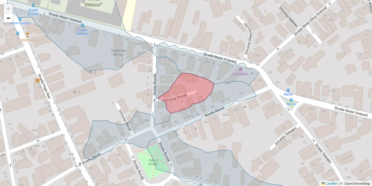 Hartă a codului poștal  și a codurilor poștale învecinate