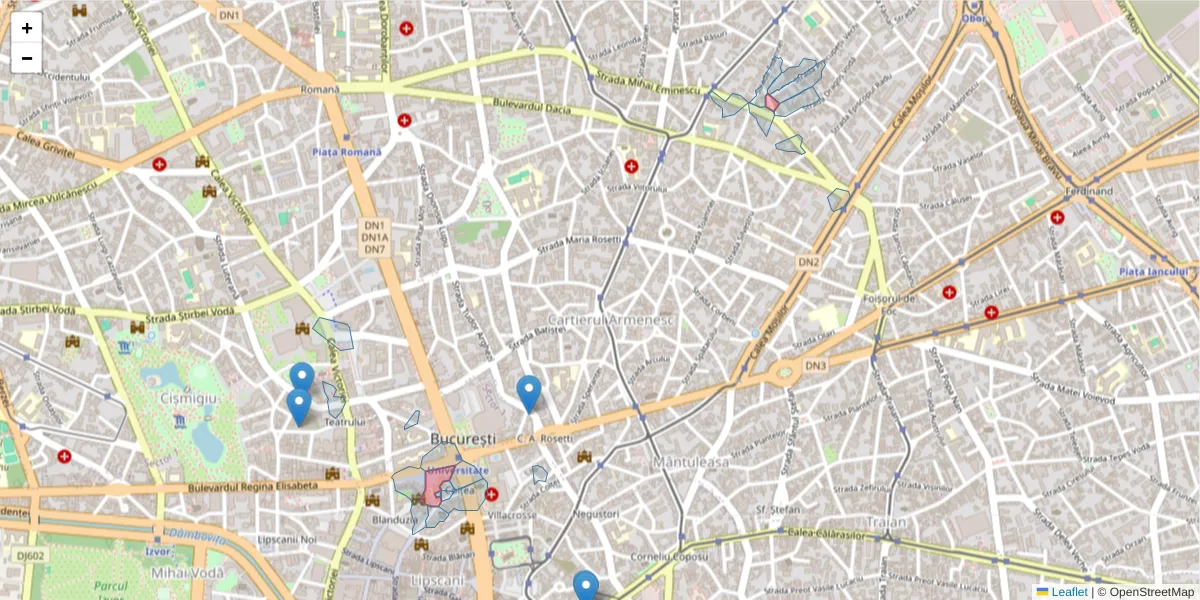 Hartă a codului poștal  și a codurilor poștale învecinate