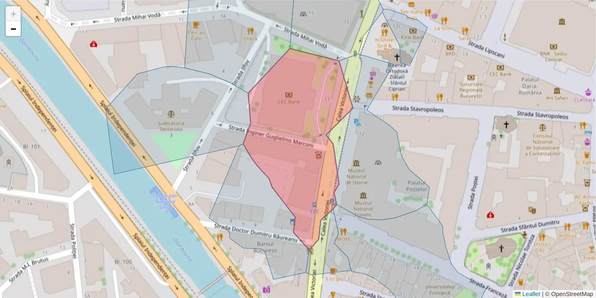 Hartă a codului poștal  și a codurilor poștale învecinate