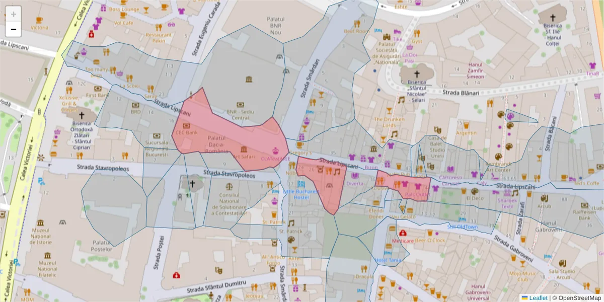 Hartă a codului poștal  și a codurilor poștale învecinate