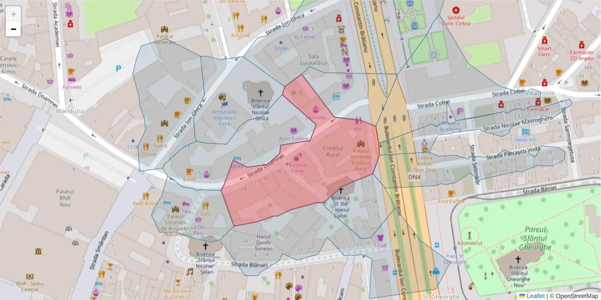 Hartă a codului poștal  și a codurilor poștale învecinate