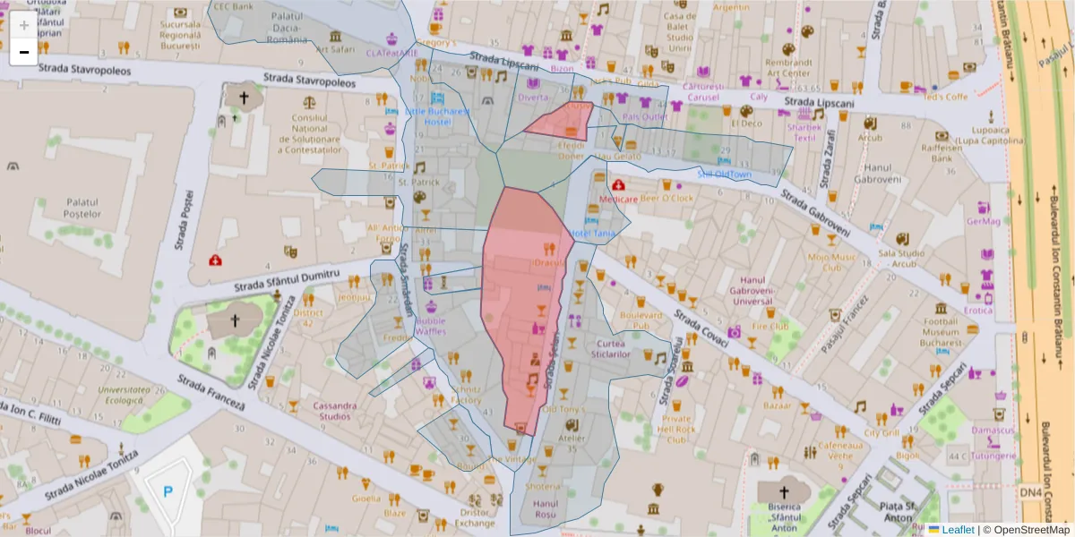 Hartă a codului poștal  și a codurilor poștale învecinate