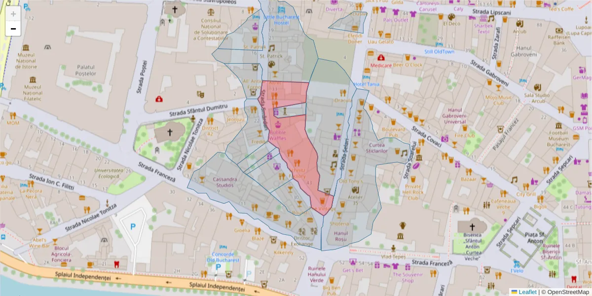 Hartă a codului poștal  și a codurilor poștale învecinate