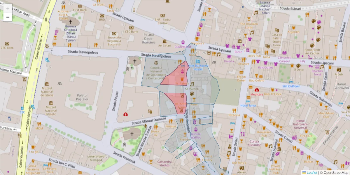 Hartă a codului poștal  și a codurilor poștale învecinate