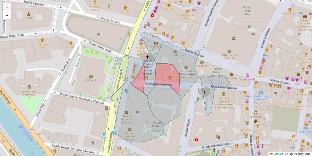 Hartă a codului poștal  și a codurilor poștale învecinate